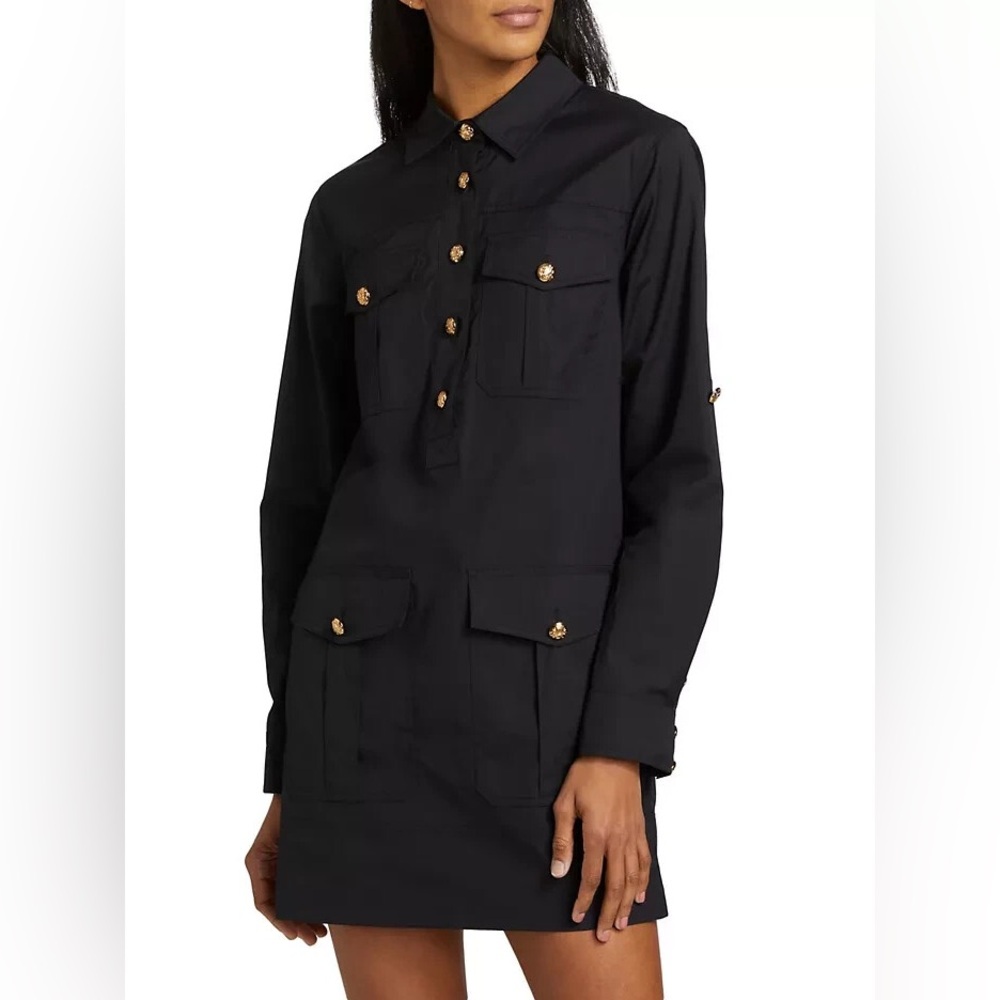 Veronica Beard Black Longsleeves Mini Dess with Gold Buttons size 6